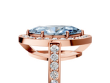 Rose gold Fancy Blue Marquise  Halo Pavé Diamond Engagement Ring with Bezel Setting_25