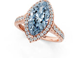 Rose gold Fancy Blue Marquise  Halo Pavé Diamond Engagement Ring with Four-Prong Setting_32