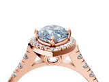 Rose gold Fancy Blue Marquise  Halo Pavé Diamond Engagement Ring with Four-Prong Setting_35