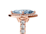 Rose gold Fancy Blue Marquise  Halo Pavé Diamond Engagement Ring with Four-Prong Setting_36