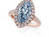 Rose gold Fancy Blue Marquise  Halo Pavé Diamond Engagement Ring with Four-Prong Setting_4