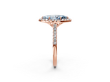 Rose gold Fancy Blue Marquise  Halo Pavé Diamond Engagement Ring with Four-Prong Setting_5