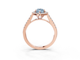 Rose gold Fancy Blue Marquise  Halo Pavé Diamond Engagement Ring with Four-Prong Setting_6