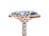 Rose gold Fancy Blue Marquise  Halo Pavé Diamond Engagement Ring with Four-Prong Setting_8