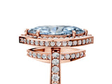Rose gold Fancy Blue Marquise  Halo Pave Band Solitaire Ring with Prong Setting_71