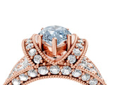 Rose gold Fancy Blue Marquise  Halo Pave Diamond Engagement Ring with Milgrain Detailing_53