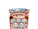 Rose gold Fancy Blue Marquise  Halo Pave Diamond Engagement Ring with Milgrain Detailing_54