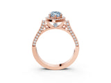 Rose gold Fancy Blue Marquise  Halo Pave Split Shank Prong Setting Ring_29