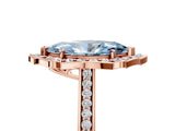 Rose gold Fancy Blue Marquise  Halo Round Diamond Pave Band with Four-Prong Setting_43