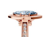 Rose gold Fancy Blue Marquise  Halo Solitaire Diamond Ring with Pave Band and Bezel Setting_54