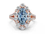 Rose gold Fancy Blue Marquise  Halo Split Shank Diamond Engagement Ring with Pave Band and Four-Prong Setting_54