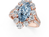 Rose gold Fancy Blue Marquise  Halo Split Shank Diamond Engagement Ring with Pave Band and Four-Prong Setting_55