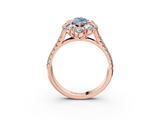 Rose gold Fancy Blue Marquise  Halo Split Shank Diamond Engagement Ring with Pave Band and Four-Prong Setting_57