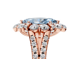 Rose gold Fancy Blue Marquise  Halo Split Shank Diamond Engagement Ring with Pave Band and Four-Prong Setting_59