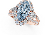 Rose gold Fancy Blue Marquise  Halo Split Shank Diamond Engagement Ring with Prong Setting_21