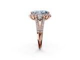 Rose gold Fancy Blue Marquise  Halo Split Shank Diamond Engagement Ring with Prong Setting_22