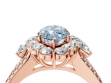Rose gold Fancy Blue Marquise  Halo Split Shank Diamond Engagement Ring with Prong Setting_24