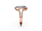 Rose gold Fancy Blue Marquise  Halo Split Shank Diamond Ring with Four-Prong Setting_34