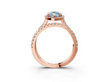 Rose gold Fancy Blue Marquise  Halo Split Shank Diamond Ring with Pavé Setting_29
