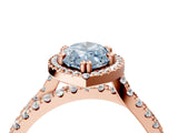 Rose gold Fancy Blue Marquise  Halo Split Shank Diamond Ring with Pavé Setting_30