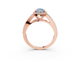 Rose gold Fancy Blue Marquise  Halo Split Shank Diamond Ring with Prong Setting_23