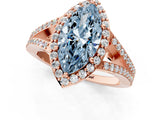 Rose gold Fancy Blue Marquise  Halo Split Shank Pave Diamond Ring with Four-Prong Setting_50