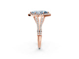 Rose gold Fancy Blue Marquise  Halo Split Shank Pave Diamond Ring with Four-Prong Setting_51