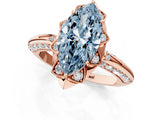 Rose gold Fancy Blue Marquise  Halo Split Shank Pave Diamond Ring with Petal Prong Setting_21