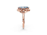 Rose gold Fancy Blue Marquise  Halo Split Shank Pave Diamond Ring with Petal Prong Setting_22