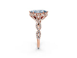 Rose gold Fancy Blue Marquise  Halo Twist Band Solitaire Ring with Six-Prong Setting_34