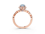 Rose gold Fancy Blue Marquise  Halo Twist Band Solitaire Ring with Six-Prong Setting_35