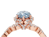 Rose gold Fancy Blue Marquise  Halo Twist Band Solitaire Ring with Six-Prong Setting_36