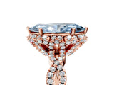 Rose gold Fancy Blue Marquise  Halo Twist Band Solitaire Ring with Six-Prong Setting_37