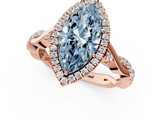 Rose gold Fancy Blue Marquise  Halo Twist Band Solitaire Ring_21