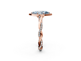 Rose gold Fancy Blue Marquise  Halo Twist Band Solitaire Ring_22