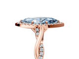 Rose gold Fancy Blue Marquise  Halo Twist Band Solitaire Ring_25