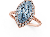 Rose gold Fancy Blue Marquise  Halo Twisted Band Four-Prong Diamond Ring_21
