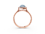 Rose gold Fancy Blue Marquise  Halo Twisted Band Four-Prong Diamond Ring_23