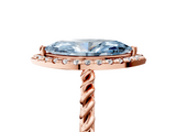 Rose gold Fancy Blue Marquise  Halo Twisted Band Four-Prong Diamond Ring_25