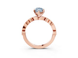 Rose gold Fancy Blue Marquise  Milgrain Bezel Diamond Engagement Ring with Solitaire Prong Setting_175