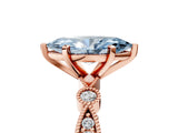 Rose gold Fancy Blue Marquise  Milgrain Bezel Diamond Engagement Ring with Solitaire Prong Setting_177