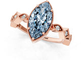 Rose gold Fancy Blue Marquise  Milgrain Marquise Diamond Twist Band Ring_64