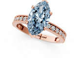 Rose gold Fancy Blue Marquise  Milgrain Pave Diamond Engagement Ring with Four-Prong Setting_168