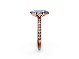 Rose gold Fancy Blue Marquise  Milgrain Pave Diamond Engagement Ring with Four-Prong Setting_169