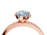 Rose gold Fancy Blue Marquise  Milgrain Pave Diamond Engagement Ring with Four-Prong Setting_171