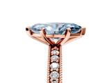Rose gold Fancy Blue Marquise  Milgrain Pave Diamond Engagement Ring with Four-Prong Setting_172