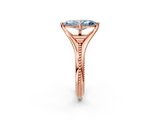 Rose gold Fancy Blue Marquise  Solitaire Beaded Band Six-Prong Setting_2