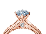 Rose gold Fancy Blue Marquise  Solitaire Beaded Band Six-Prong Setting_4