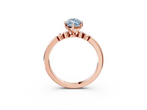 Rose gold Fancy Blue Marquise  Solitaire Beaded Band with Four-Prong Setting_27