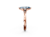 Rose gold Fancy Blue Marquise  Solitaire Beaded Band with Four-Prong Setting_66